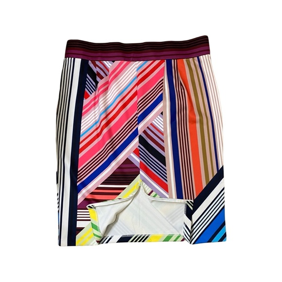 ELOQUII Multicolor Neoprene Scuba Horizontal Stripe Skirt NWOT Size 22 - Picture 6 of 6